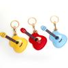 Keychain Pendant Musical Style Faux Leather Guitar Charm Keyring Access Card Holder Schoolbag Key Pendant Keychain Accessories