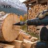 Firewood Drill Bit Wood Splitter with 3 Drilling Handles, 32/42MM Labor-saving Log Splitter, Heavy Duty Electric Hammer for Woodworking