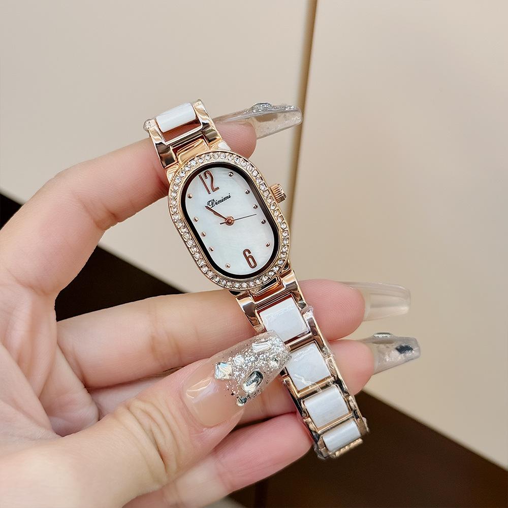 Watch Light Luxury Niche Sense Women'S Simple Women'S Watch With Diamond Oval Small Plate Women'S Watch
