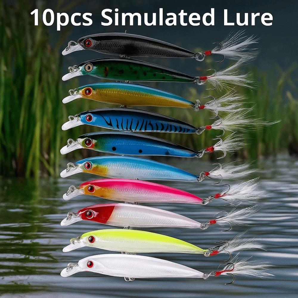10pcs/box With Box Artificial Fishing Bait Set 9cm/8g Fishing Lures Kit  Fishing Accessories