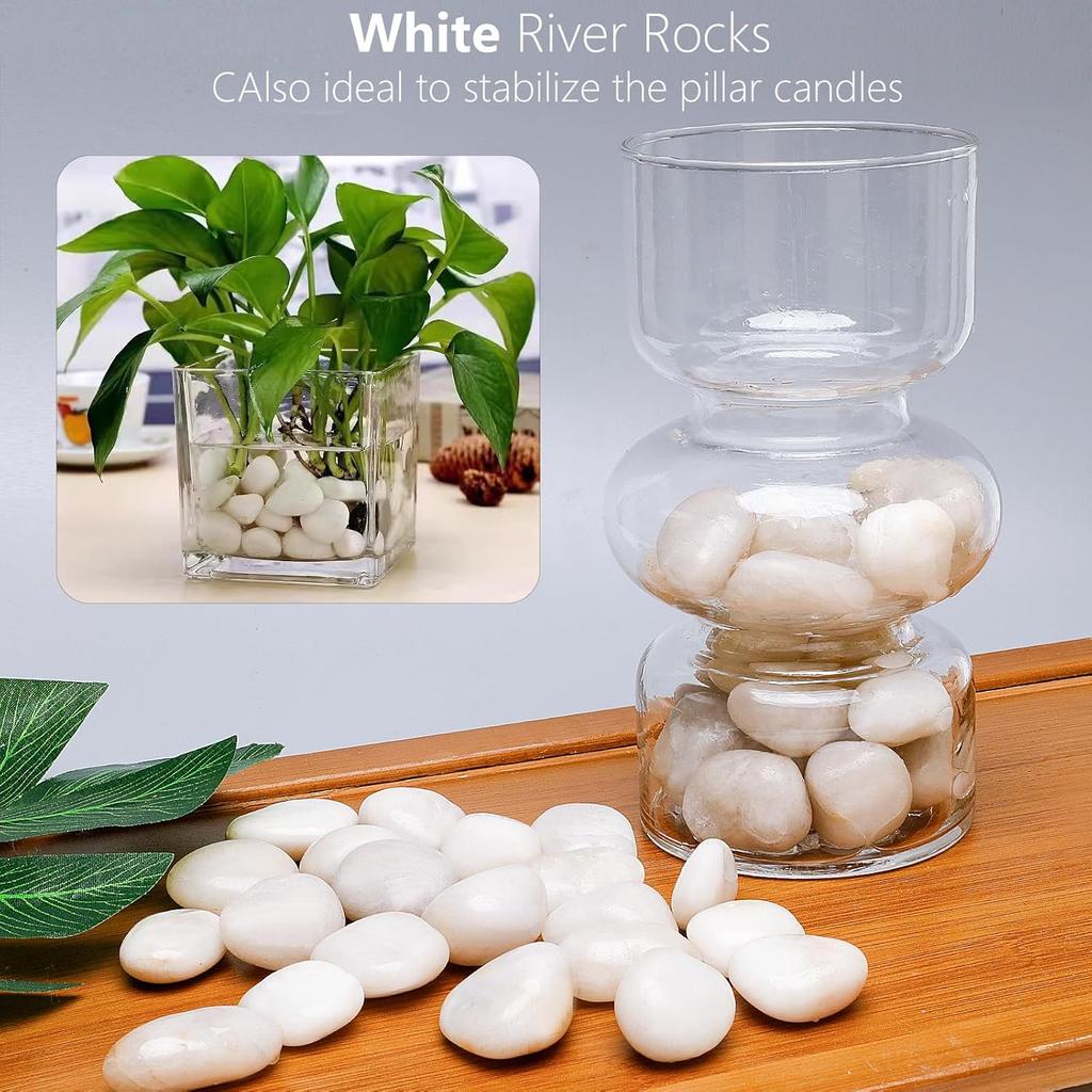 200g White Polished Natural River Pebbles 2-3cm Decorative Stones for Planters Aquariums Garden ZSY