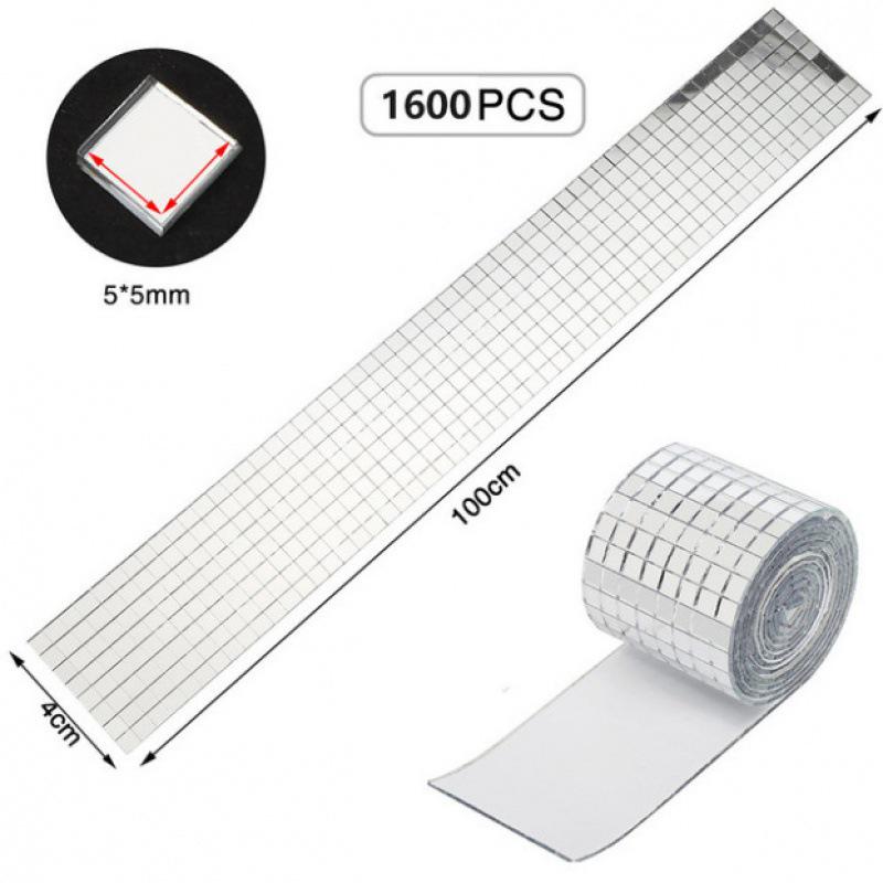 Self-Adhesive Waterproof Mosaic Mirror Frame Sticker for Bathroom Decor