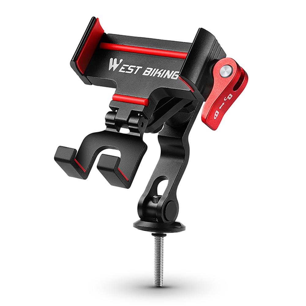 WEST BIKING Bike Phone Mount 360 Degree Rotation Aluminum Alloy Navigation Bracket for Road Mountain Bicycle