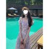 Women's Summer Purple Spaghetti Strap High Waist Maxi Dress