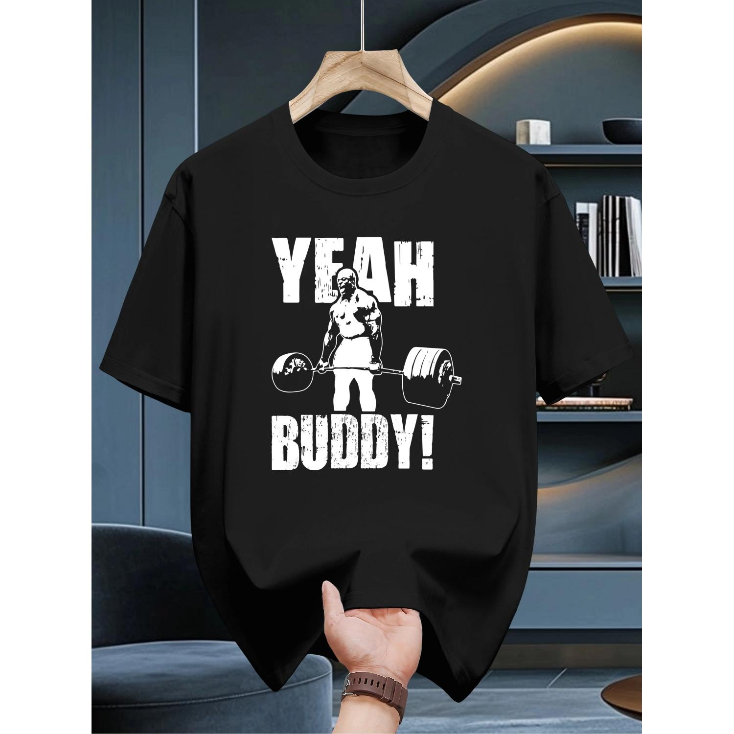 

Yeah Buddy Men S Lightweight Bodybuilding T-Shirt - Black Gym Shirt with _YEAH BUDTY_ Graphic, Heavyweight Design for Weightlift S разноцветный