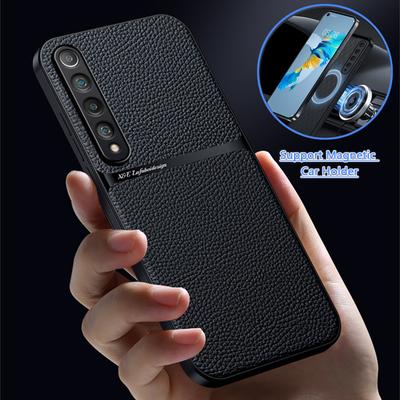 Etui Dla Xiaomi Mi 10 5G Luksusowe Smukłe Skórzane Uchwyt Magnetyczny do Samochodu Tylna Pokrywa Dla Xiomi Mi 10 Mi10 Miękka Ramka Ochronna Coque