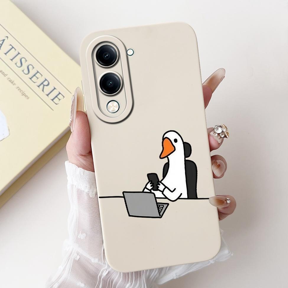 Für Vivo Y04 Hülle V2430 Silikon Niedliche Katze Mode Schmetterlinge Blumen Liebe Bemalte Rückseite für Vivo Y04 4G Handyhülle Bumper