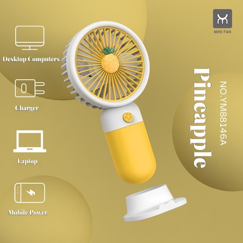 

Перезаряжаемый ручной вентилятор милый дизайн с держателем для мобильного телефона портативный и подходит для различных сценариев и кондиционирования воздуха Other жёлтый