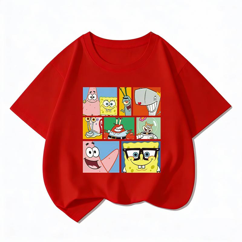 Potdemiel New SpongeBob SquarePants Childrens TShirt Casual Daily Comfortable Breathable for Boys and Girls 100