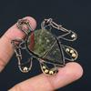 Turtle Shaped Dragon Blood Jasper Gemstone Copper Wire Wrap Handmade Pendant Jewelry