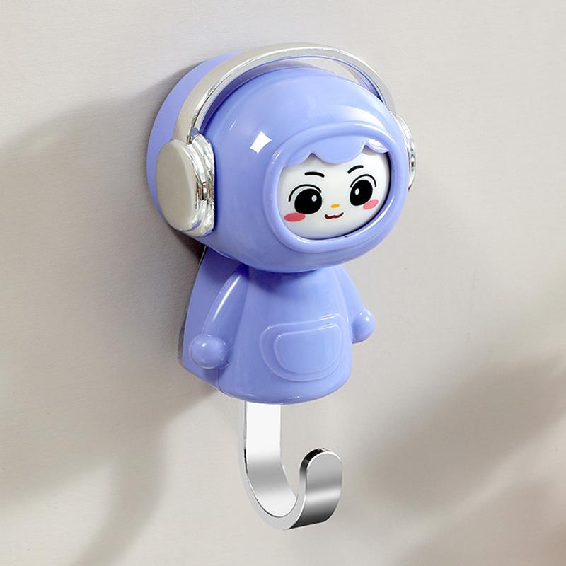 

Cartoon Elf Face Changing Hook Trend Porch No Hole Strong Face Changing Girl Decoration Hook Finishing фіолетовий