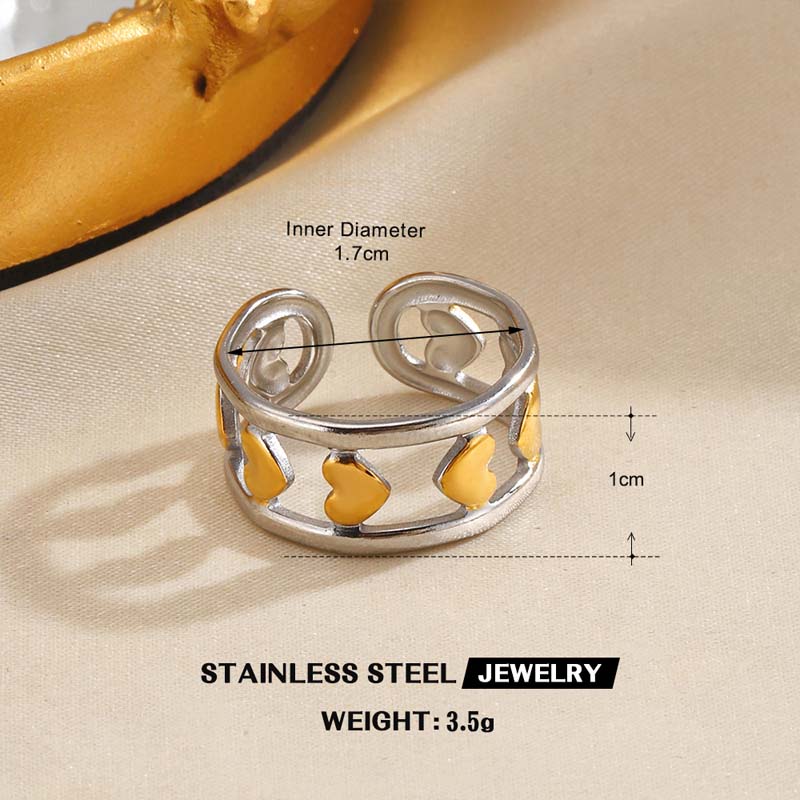 Stainless Steel Gold Silver Color Geometric Open Rings for Women Vintage Metal Star Personality Finger Rings Jewelry Party Gifts