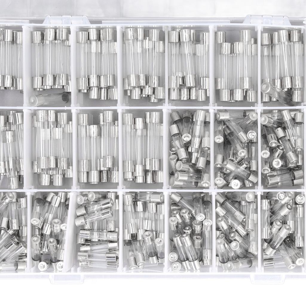 360Pcsbox Glass Fuse Tube 0.25A‑20A 24 Types 6X30Mm 5X20Mm Assortment Set Kit For Circuit Protection