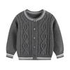 Unisex Korean Style 100% Cotton Knit Cardigan for Boys – Spring/Autumn Casual Baby Sweater