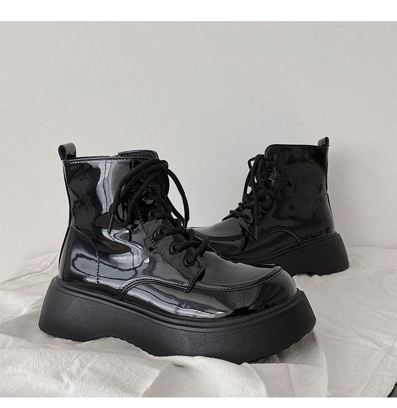 

Европейские ботинки мартин женские новые осенне-зимние на платформе с утолщением в британском стиле маленькие универсальные коричневые короткие ботинки 2025 40