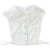 Women's Big Lapel Fake Collar Lace White Chiffon False Collar Ladies Lapel Shirt Blouse Detachable Collar for Sweater Decorative