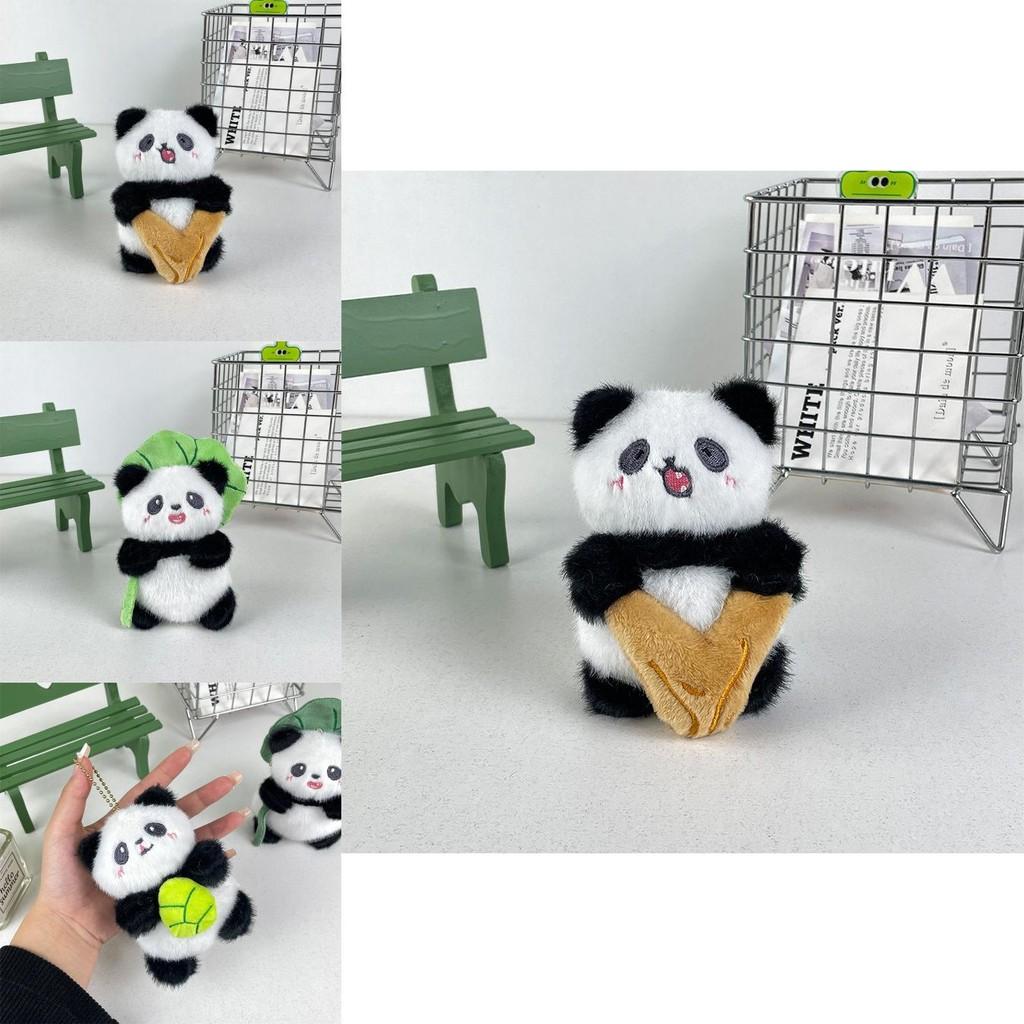 Adorable Plush Panda Keychain Cute Cartoon Animal Pendant Soft Toy With Pp Cotton Filling