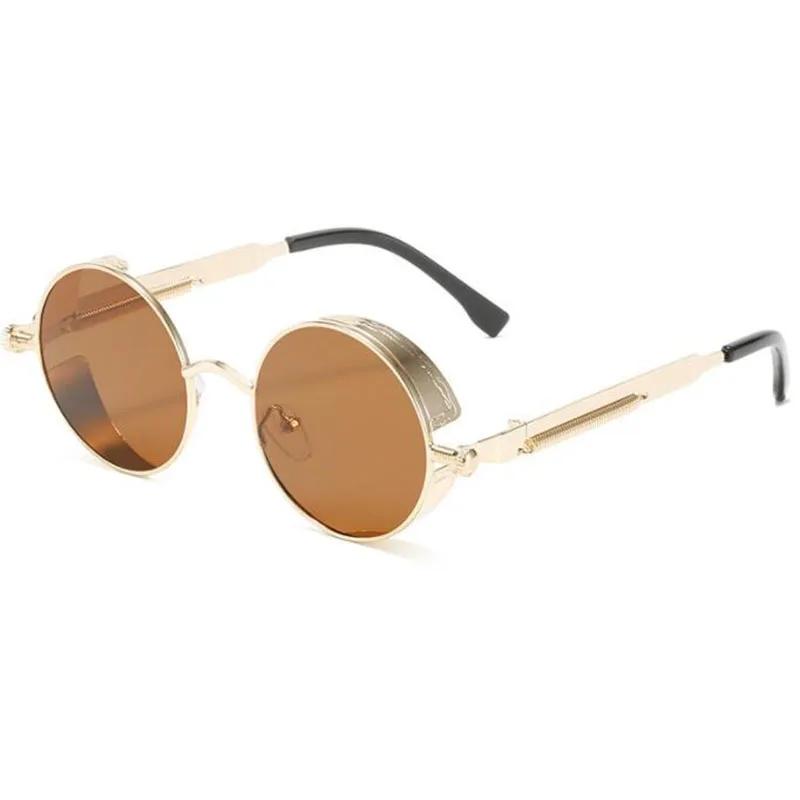 Gold Metal Sunglasses Gothic Steampunk Vintage Shield Eyewear Shades Prescription Sun Glasses 0 -0.5 -1.0 -2.0 To -5.0