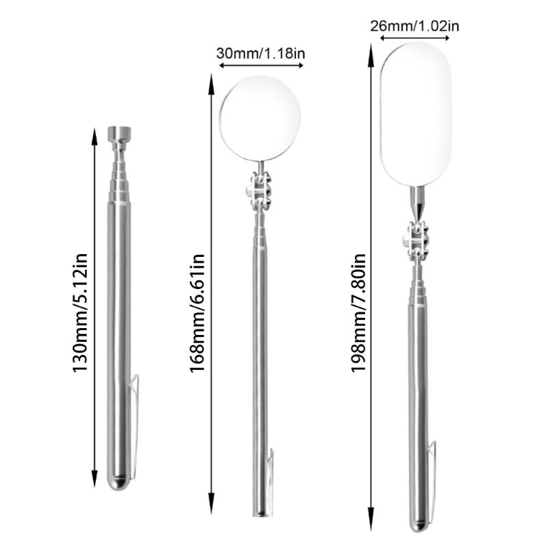 360 Degree Rotating Extendable Handle Car Inspection Mirror For Mechanics Aviation Welding Automotive Construction Work