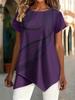 1116 spring and summer fashion new round neck art line pattern printing, simple