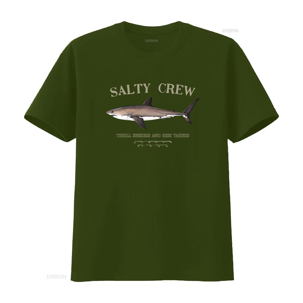Salty Crew Thrill Seeker und Risikoträger Haifischdruck Herren T-Shirt Schwarz vintage Gewaschen Stilvoll Weich Vielseitig grafisch