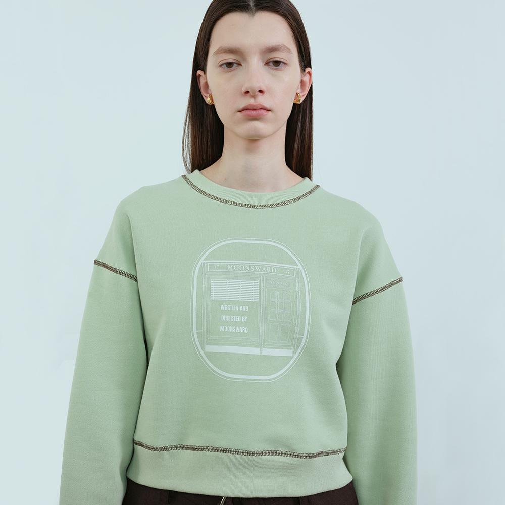 Munseuwodeu Mint Studio Crop Sweatshirt