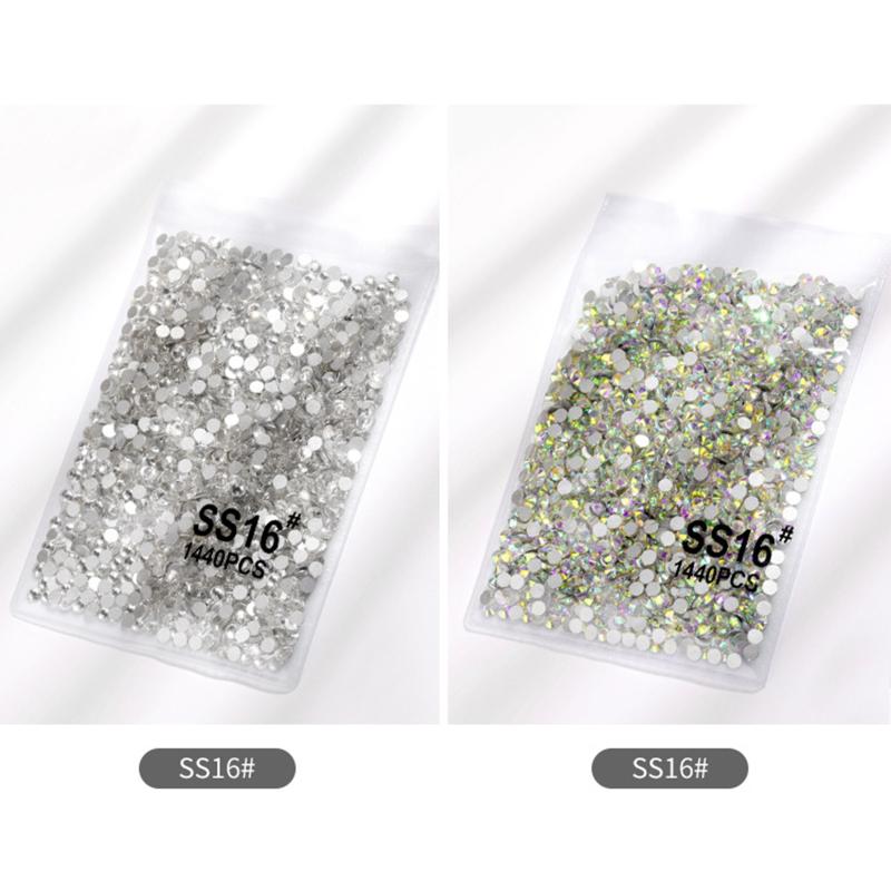 New! 1440pcs Flatback Rhinestones Transparent Manicure Decorative Ornament Shoes Dancing Clothes