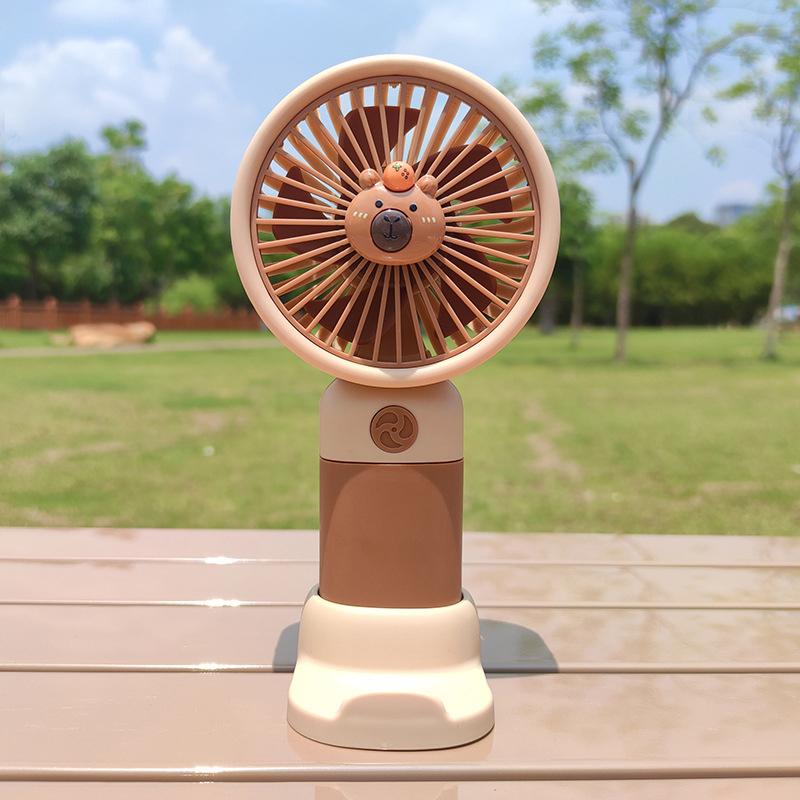 Cute Cartoon Capybara Portable Mini Pocket Cooling Fan  Detachable Dock Handheld Fan Outdoor Usb Charging Small Fan Gifts