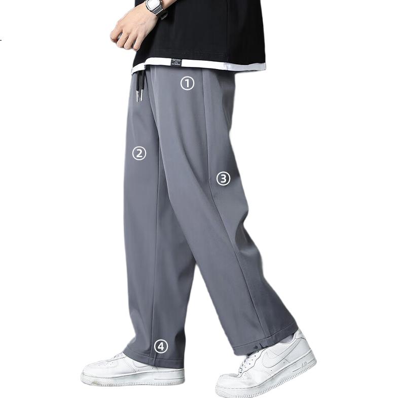 MULINSEN Men's Casual Straight-Leg Sports Comfortable Loose Solid Color Versatile Long Pants Dark Gray 2XL