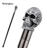 Silberner Gehstock aus Kunstharz mit Totenkopfkopf, modischer dekorativer Gehstock aus Stahl, eleganter Gehstock für Gentleman, Cosplay, 92 cm