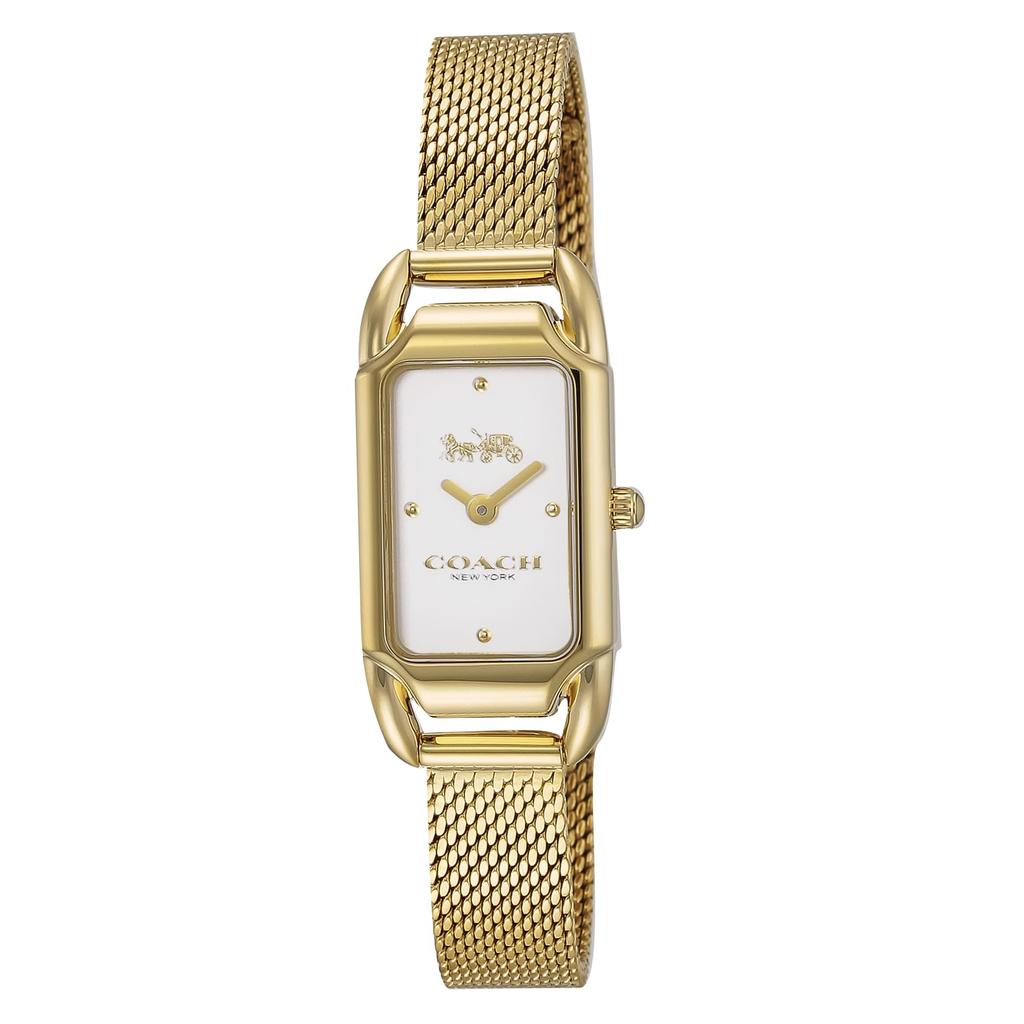 Coach CADIE Silver Stainless Mineral Quartz 14504033 Watch, 28.5mm, Dial, Steel, Glass, Movement, Women's, Gold, [Used]