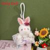 Adorable Bunny Pendant Plush Toy With Lace Accents For Kids And Teens