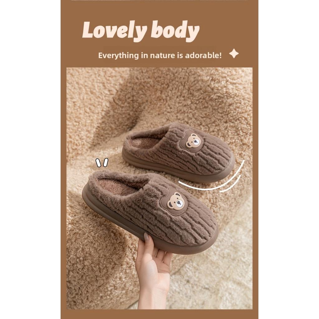 Winter Home Warmth Bag with Cotton Slippers Cute Cartoon Indoor Home Cotton Slippers