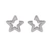 111 silver needle super flash five-pointed star earrings fashionable exquisite light luxury full diamond stud earrings versatile high-end earrings