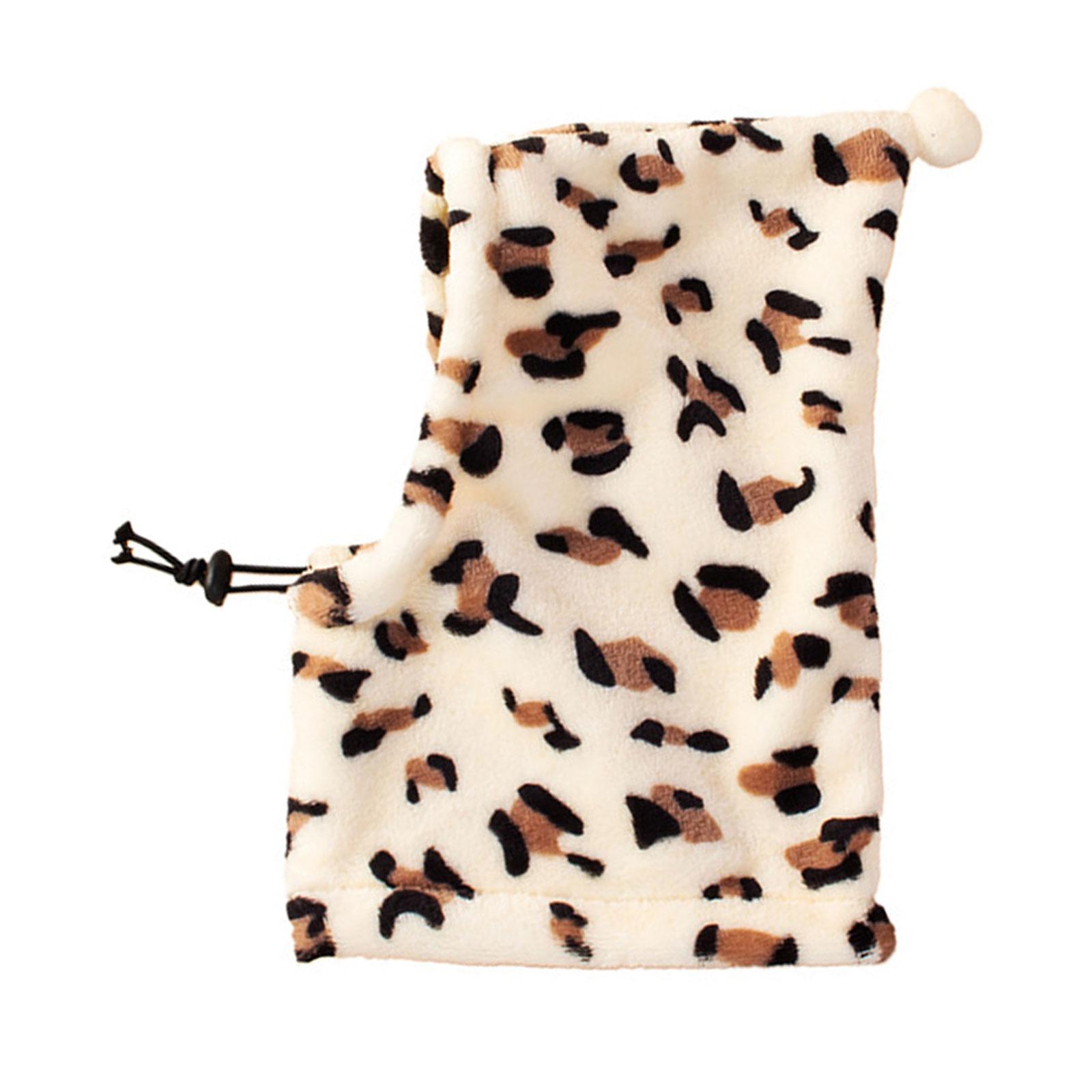 

Leopard Print Pullover Hat for Cats Dogs Warm Pet Ear Cover Cap Costume Hat Quiet Ear Noise Protective Headgear for Pet M