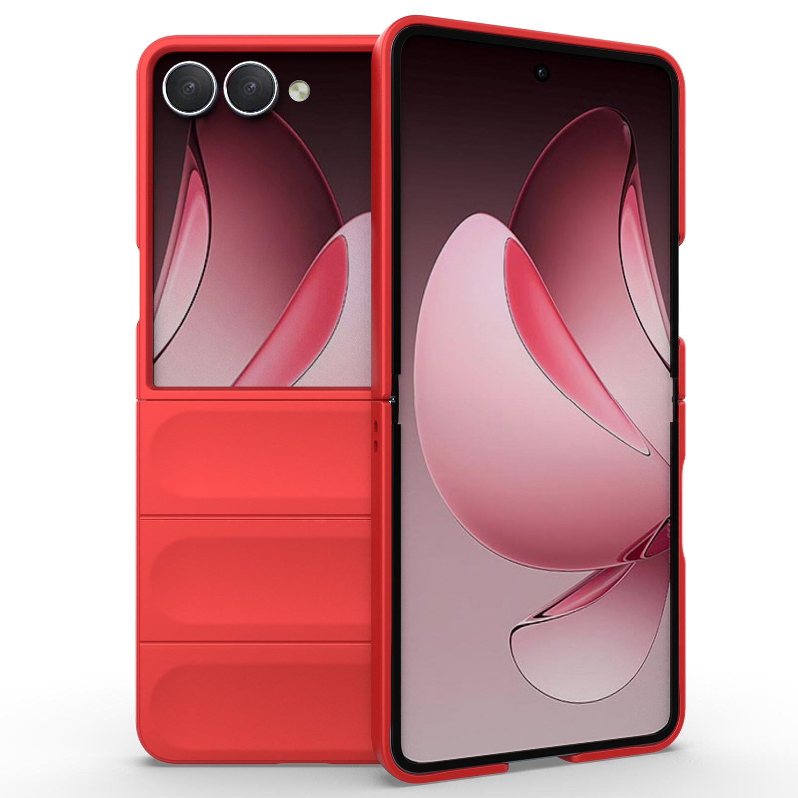 

For Samsung Galaxy Z Flip7 5G Case Anti-Drop Soft TPU Rugged Phone Back Cover Red