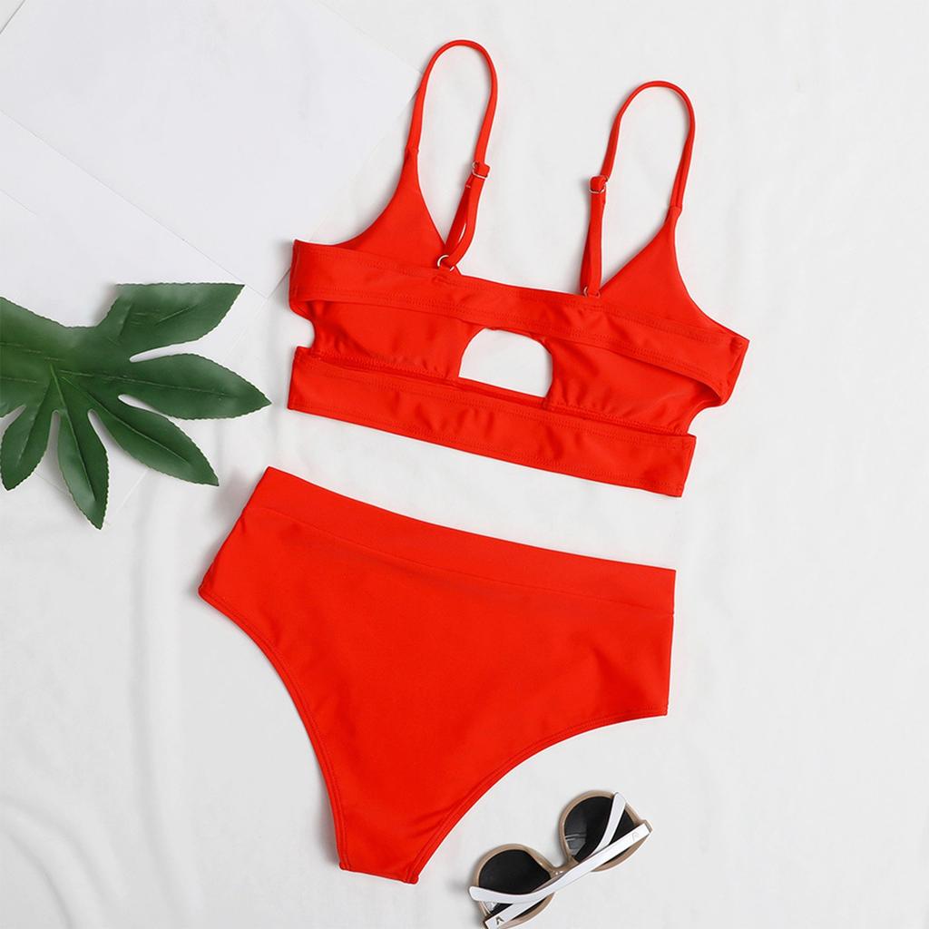 Ladies' Fashionable U-Neck Top+Underwear Split Swimsuit Swimsuit Bikini