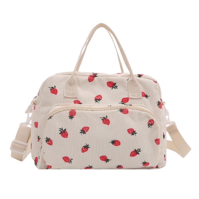 2025 Autumn Women's Retro Corduroy Strawberry Crossbody Bag