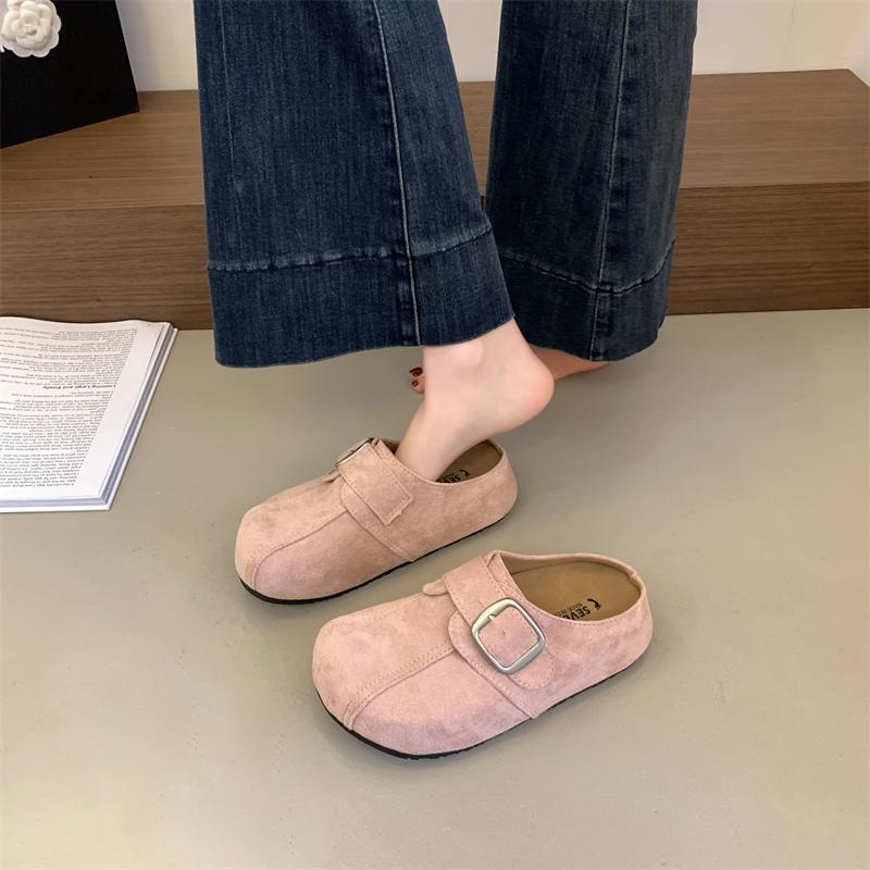 Fashion Fashionable Soft Bottom Half Slippers Shoes Casual Versatile Style Version Ladies Simple and High Quality Slippers