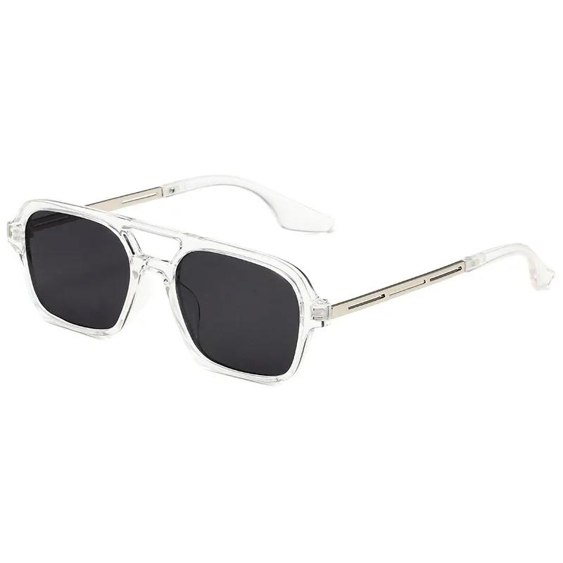 Retro Square Sunglasses New Trend Outdoor Uv400 Popular Travel Pilot Korean Box Retro Sun Glasses Brand Designer