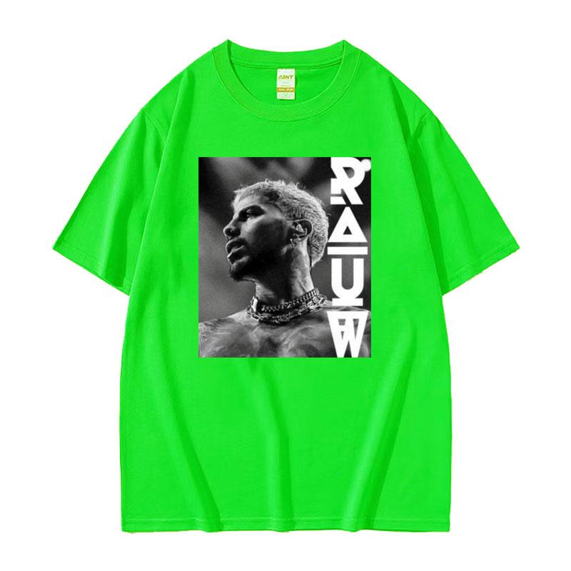 Rapper Rauw Alejandro Reggaeton Trap T-shirt Unisex's Harajuku Retro Hip Hop Punk T-shirts Unisex 100% Cotton Short Sleeve T Shirt