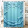 3D Waterfall Shower Curtain Blue Waterproof Fabric For Bathroom Decorations Custom Size Available From