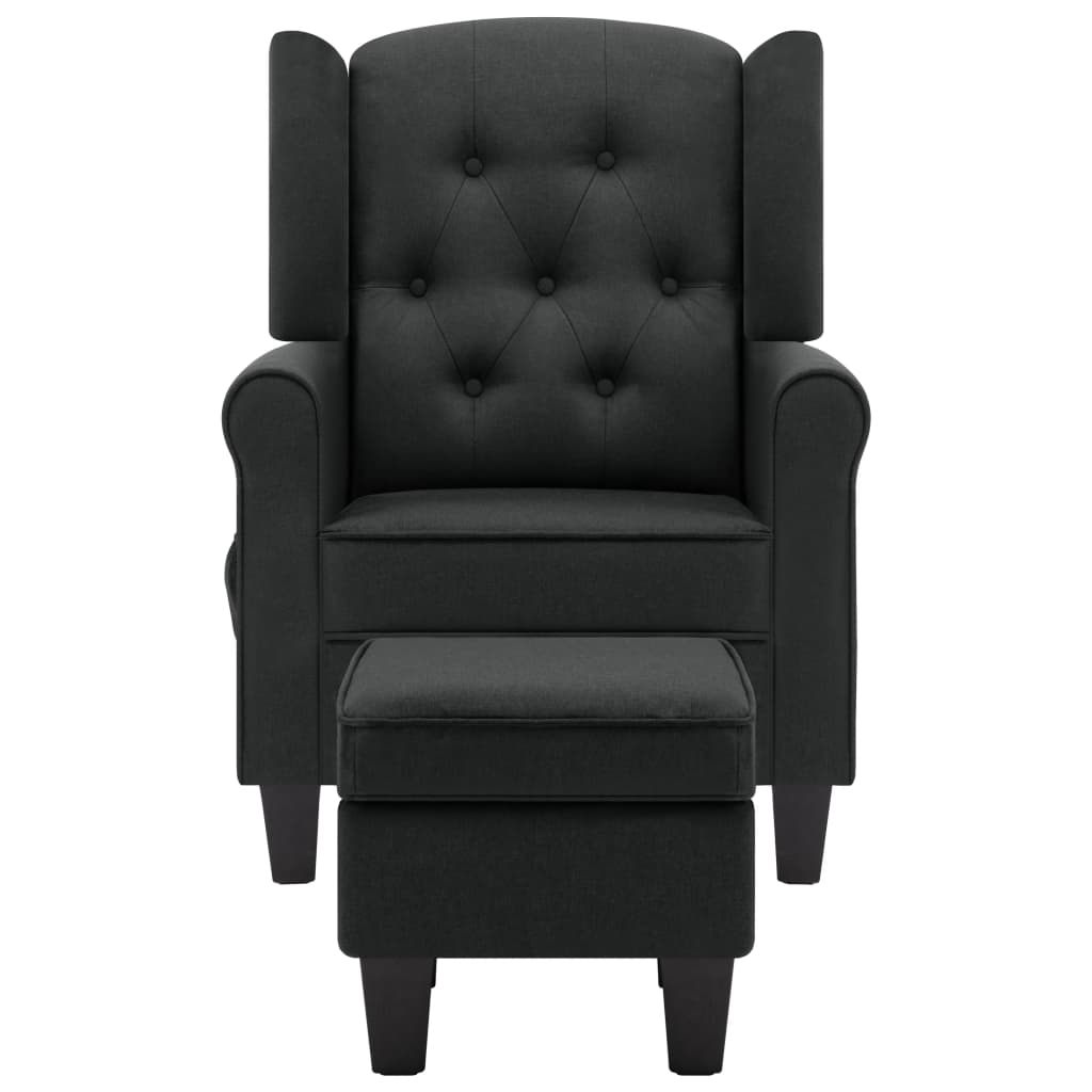 vidaXL Massagesessel mit Hocker Dunkelgrau Stoff