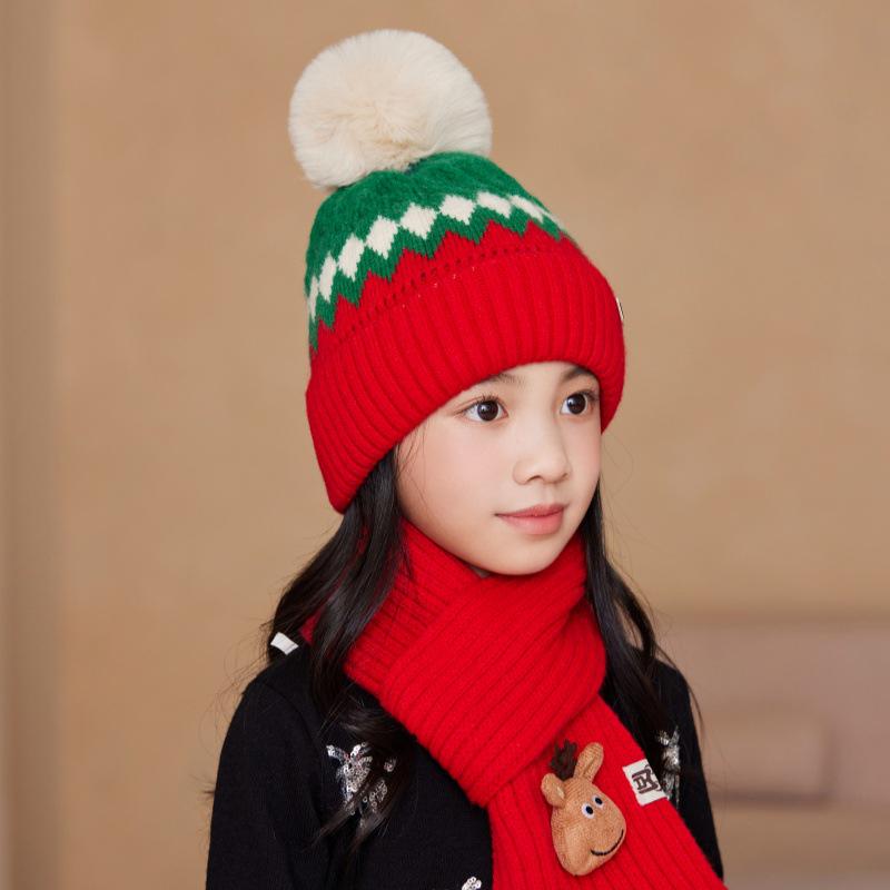 Kinder Winddichtes Mützen- & Schal-Set - Warme, Dicke Herbst/Winter-Ausrüstung für Jungen & Mädchen