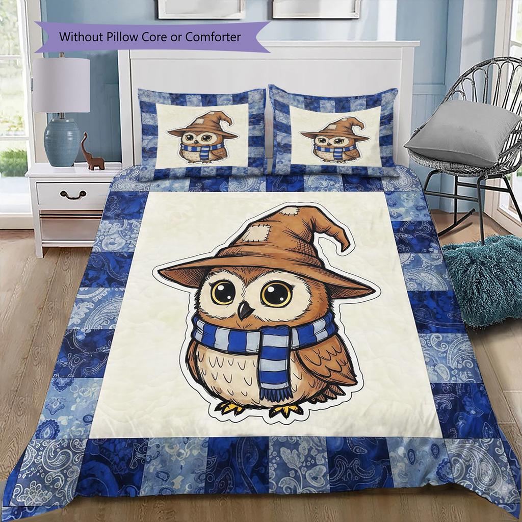 Juego de Ropa de Cama con Estampado de Dibujos Animados Colcha Funda de Colcha Funda de Almohada Decoración del Hogar Regalo de Cumpleaños (1 * funda nórdica + 2 * fundas de almohada, sin núcleo)