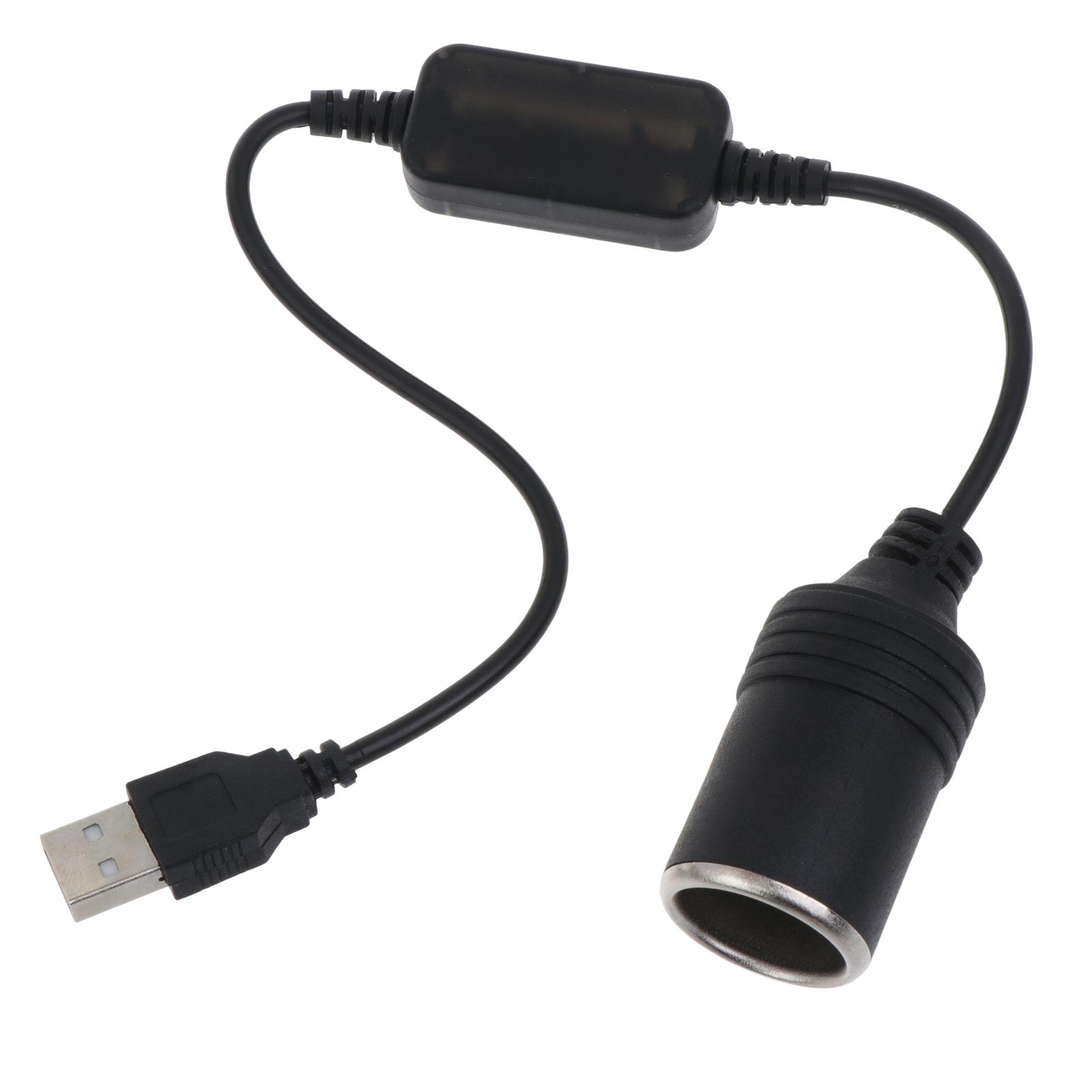 

Дротовий контролер 5 В до 12 В Powerbanks Адаптер світла DVR GPS Гніздо Чоловічий USB до жіночої запальнички Автомобільний зарядний пристрій 60CM