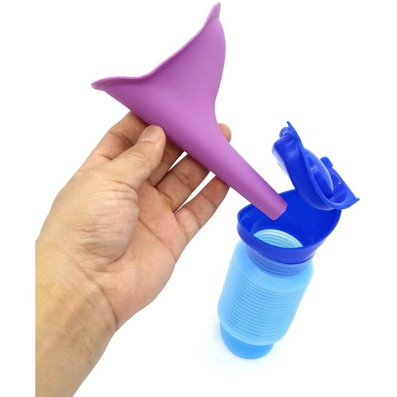 750ML Portable Standing Pee Bottle Shrinkable Adult Urinal Car Travel Outdoor Camping Women Kid Pee Bottle Auto Accessories