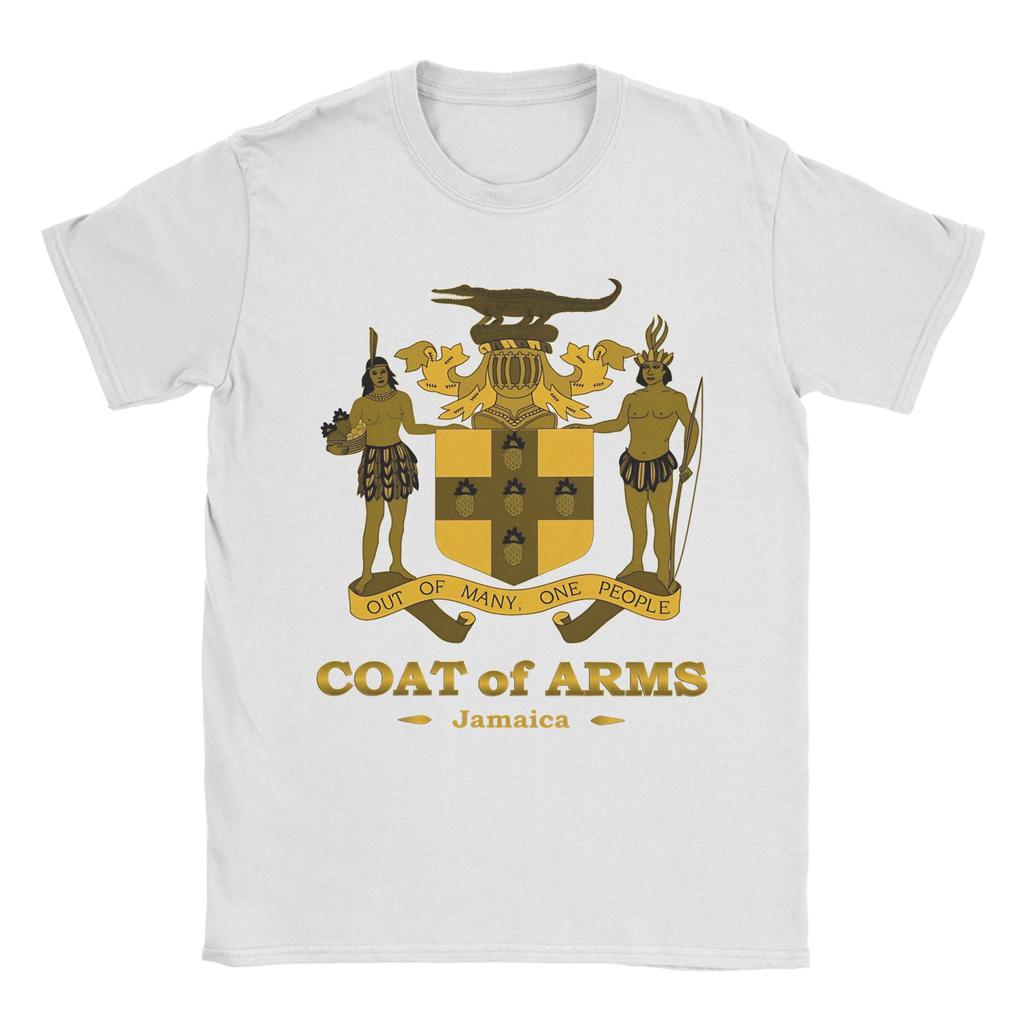 Jamaica Coat Of Arms Gold TShirt Harajuku TShirts Short Sleeve Streetwear Tshirt Summer Cotton Oversize Tees