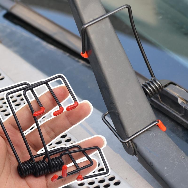 Universal Windshield Wiper Booster Spring Set Wiper Arm Pressure Clip Clear View Rain Helper Kit
