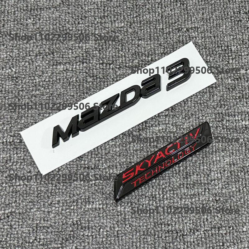 3D ABS Schwarz Buchstabe Heckklappe Heck Auto Emblem Abzeichen Aufkleber Dekoration Aufkleber Für Mazda 3 Mazda 6 Logo Modifizierte Zubehörteile